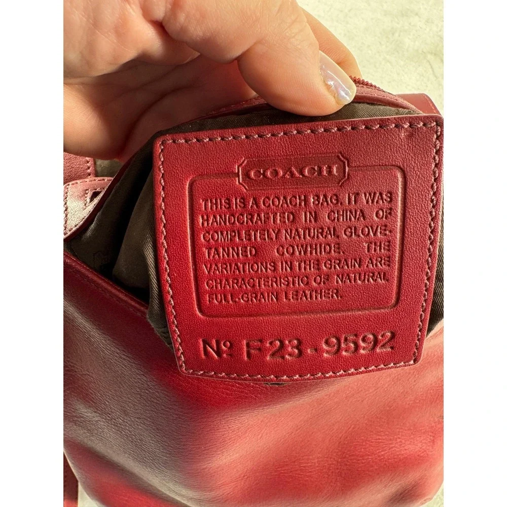 Coach Legacy‎ 9592 Flap Crossbody Bag Women's Red Leather Messenger Handbag